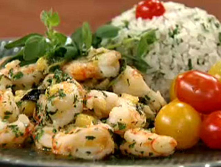 Camarones en salsa de mango