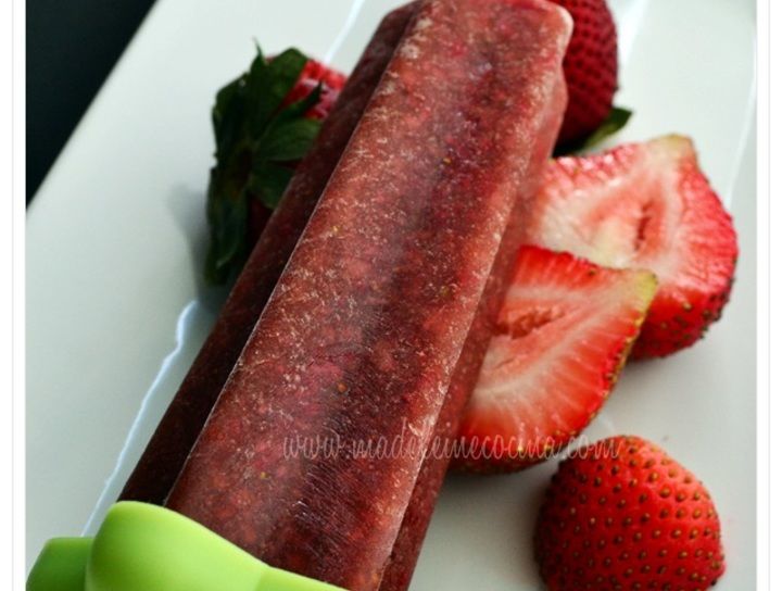 Paletas de fresa con balsámico