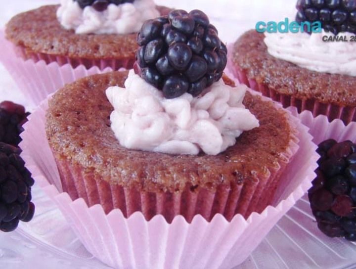 Cupcakes de moras azules