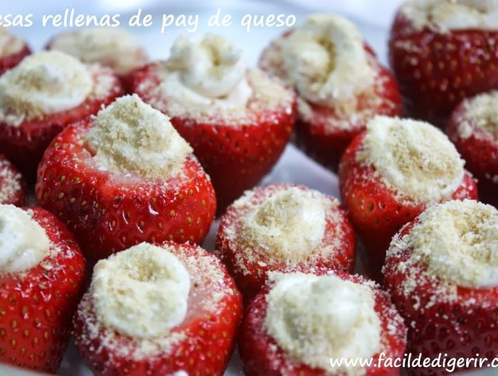 Fresas rellenas de pay de queso