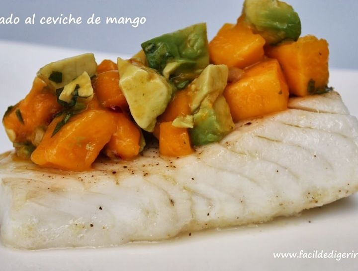 Pescado con ceviche de mango