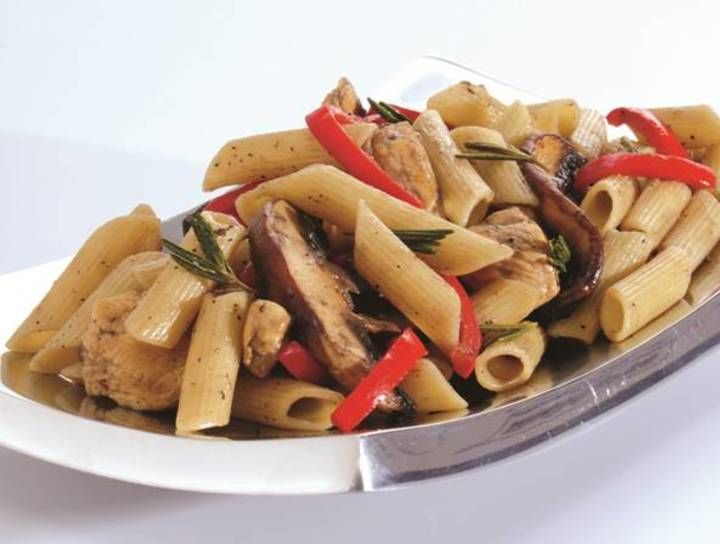 Penne Rigate y Portobellos a la Pimienta Negra