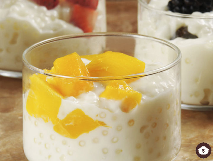 Tapioca cremosa con fruta
