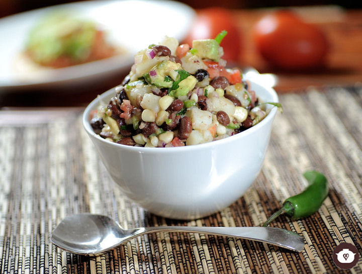 Ensalada de frijoles con papas