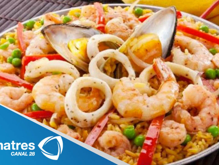 Paella de camarones