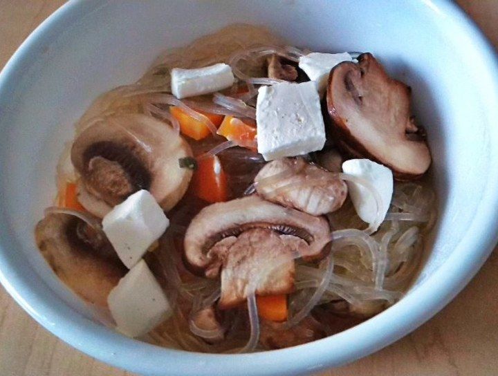 Fideos con hongos