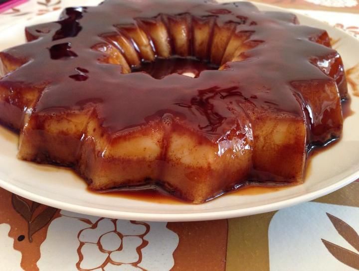 Flan de almendras y galletas
