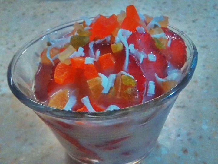 Fresas con crema de coco