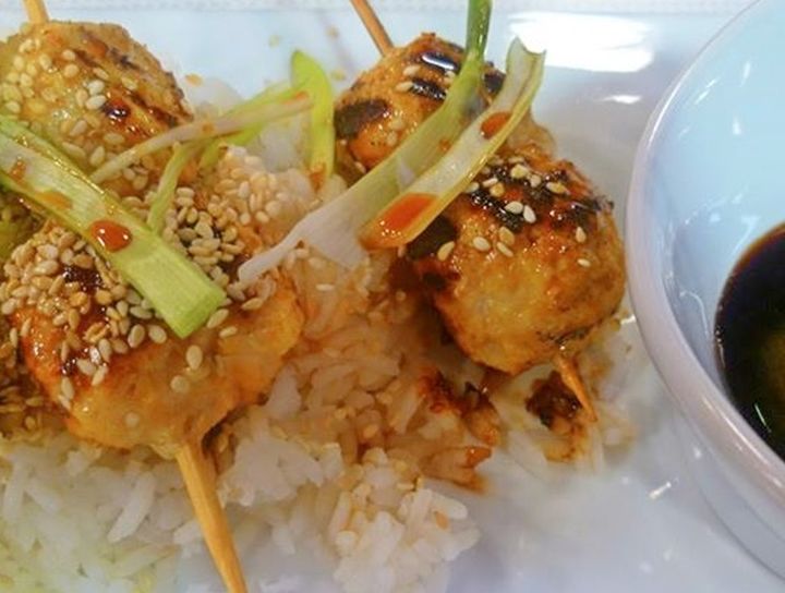 Albóndigas de pollo estilo japonés