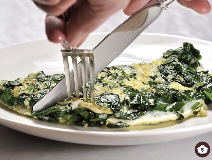 Omelette de claras con espinacas