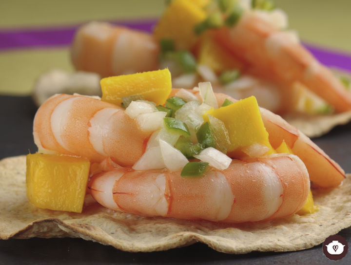 Ceviche de camarón con mango
