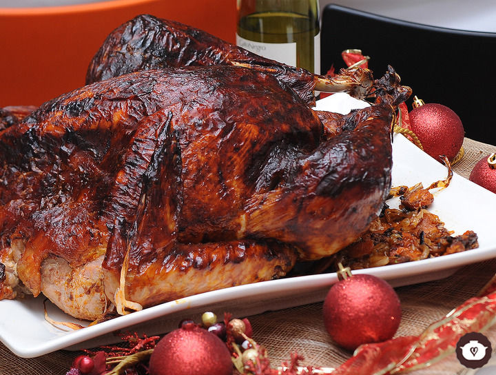 Pavo al vapor horneado y con adobo