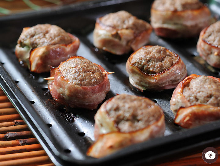 Rollitos de carne con tocino