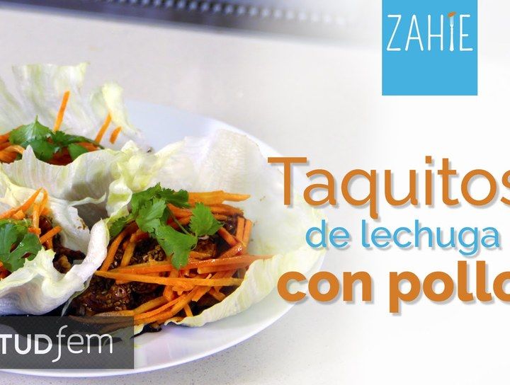 Tacos de lechuga con pollo