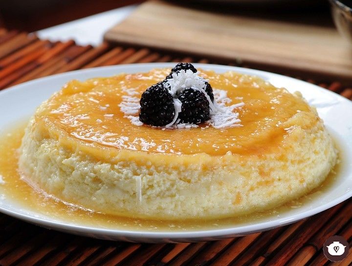 Flan de coco sin hornear