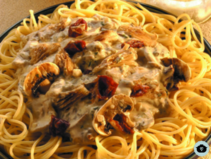 Espagueti con hongos a la cerveza