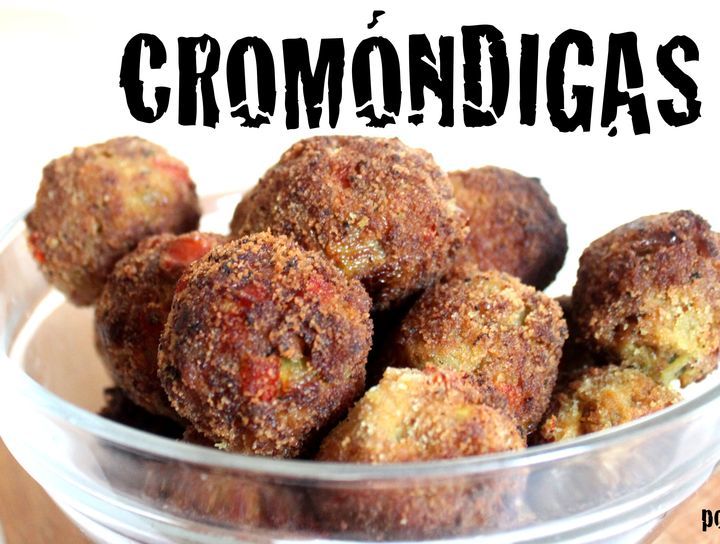 Cromóndigas de soja texturizada y salsa de zanahoria