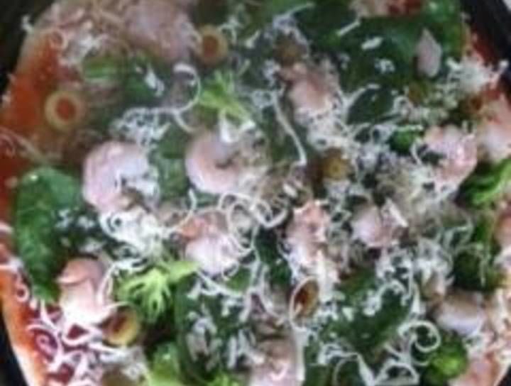 Pizza de camarones