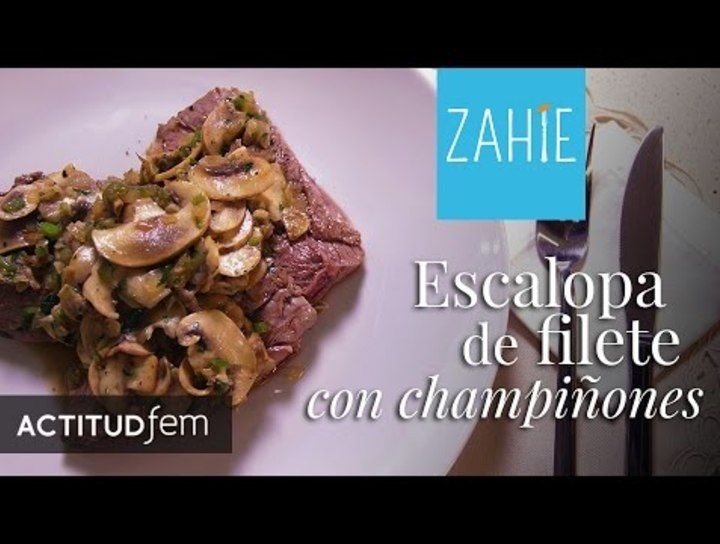 Escalopas de filete con champiñones