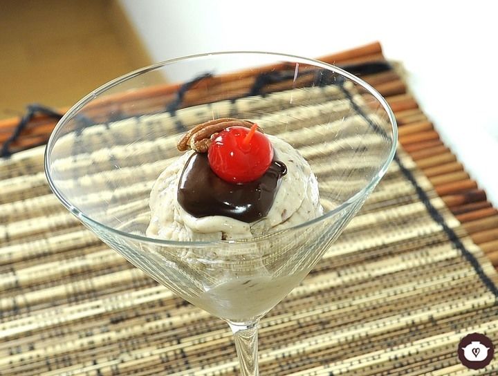 Helado cremoso de nuez
