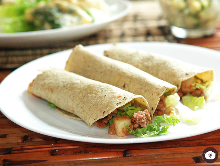 Tacos de carne con papas