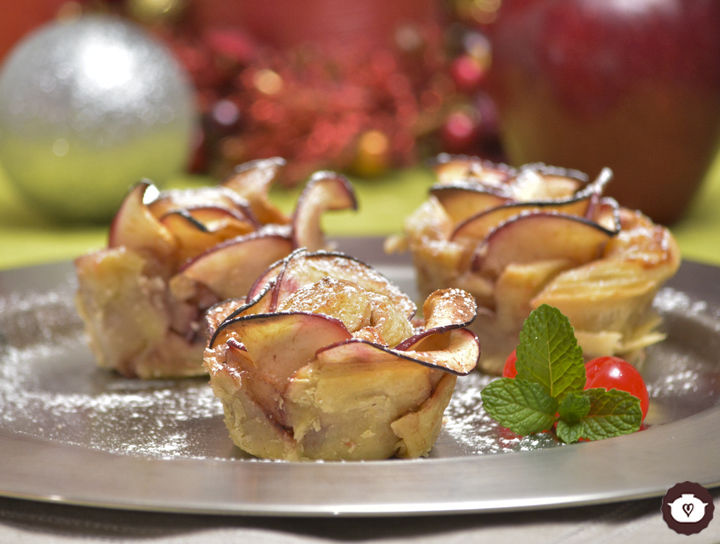 Flores navideñas de manzana
