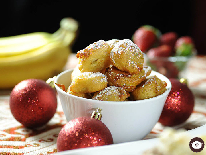 Buñuelos de plátano con mandarina