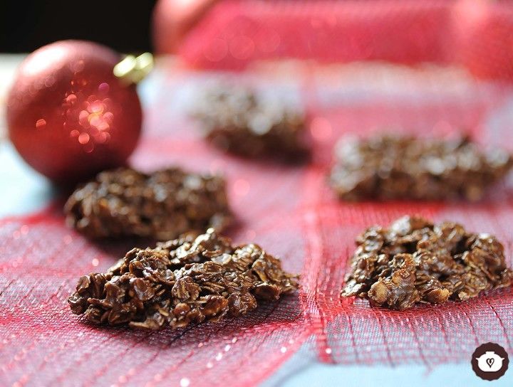 Galletas de chocolate, avena y cacahuate sin horno