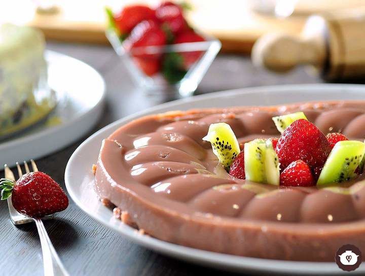 Gelatina de atole de chocolate