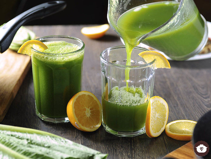 Agua de lechuga con naranja y limón