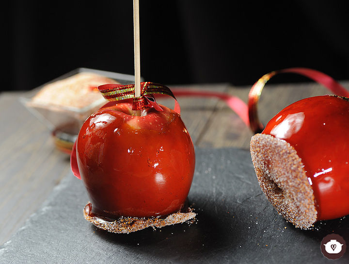 Manzanas acarameladas con chile