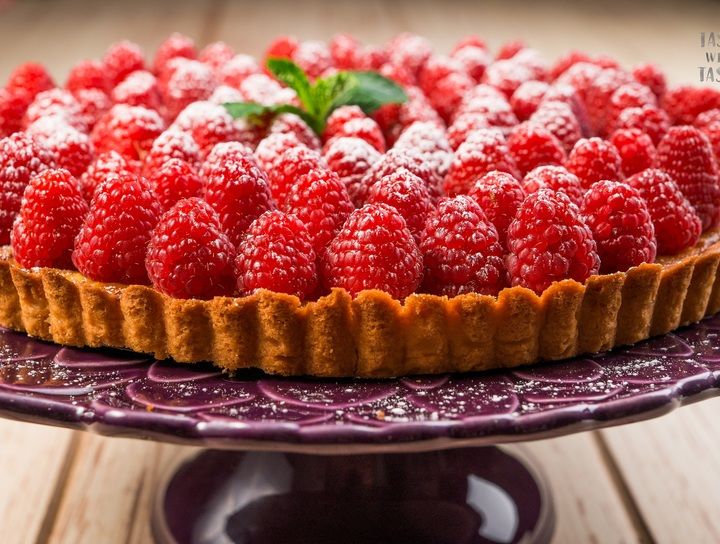 Tarta de chocolate blanco y frambuesa