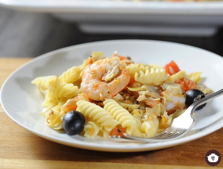 Pasta mediterránea de rotini