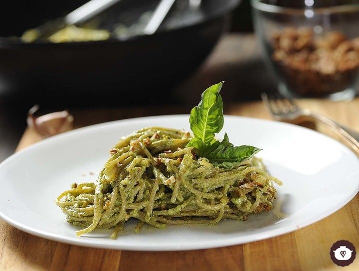 Pasta cremosa al pesto