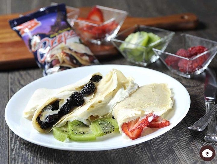 Crepas cremosas de fruta