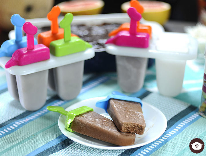 Paletas de chocolate con plátano