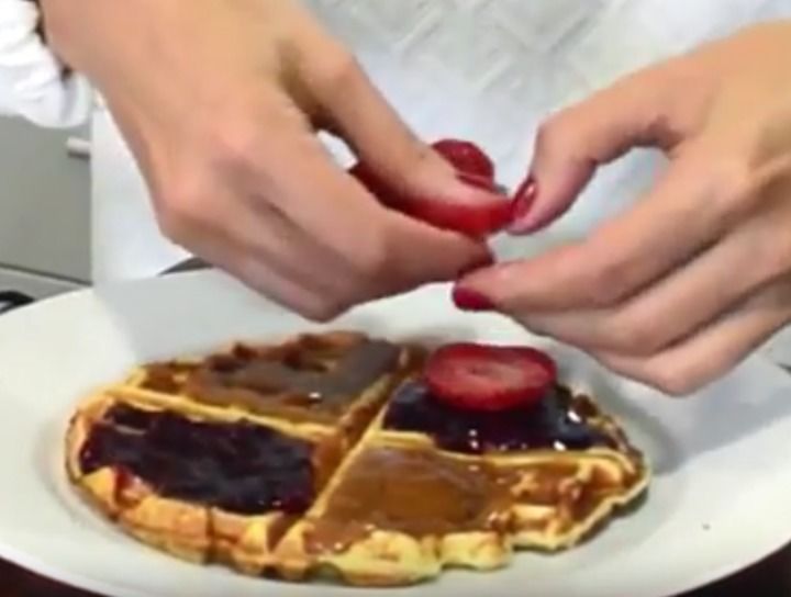 Waffles de avena con plátano