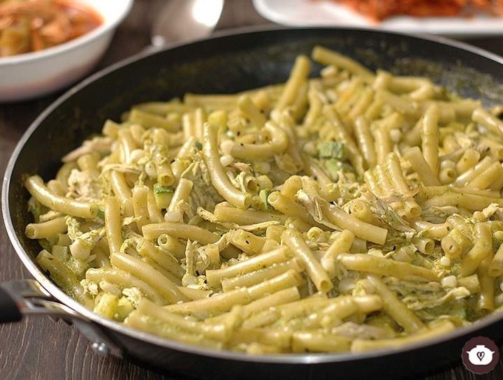 Macarrones en salsa de poblano