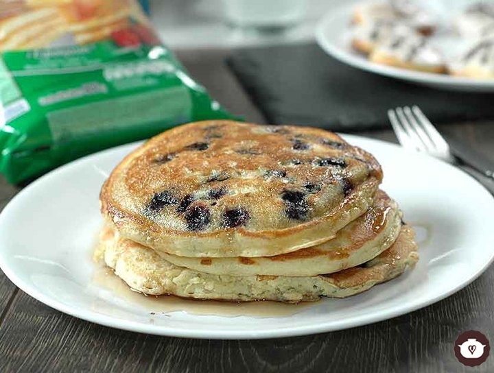 Hot cakes de mora azul
