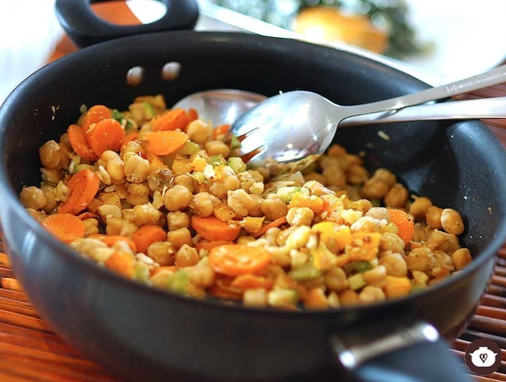 Salteado de garbanzos