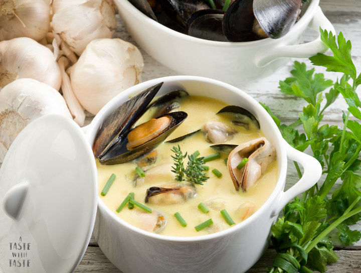 Crema de mejillones