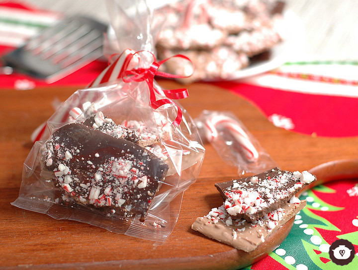 Lajas de chocolate con menta