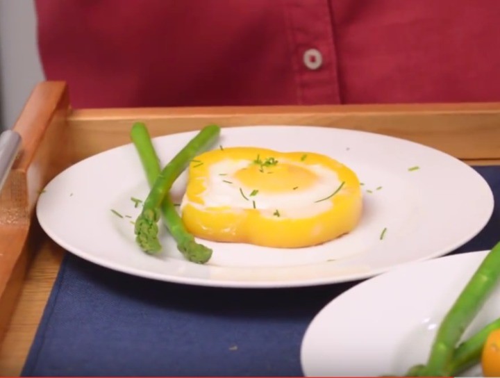 Huevos estrellados con pimiento