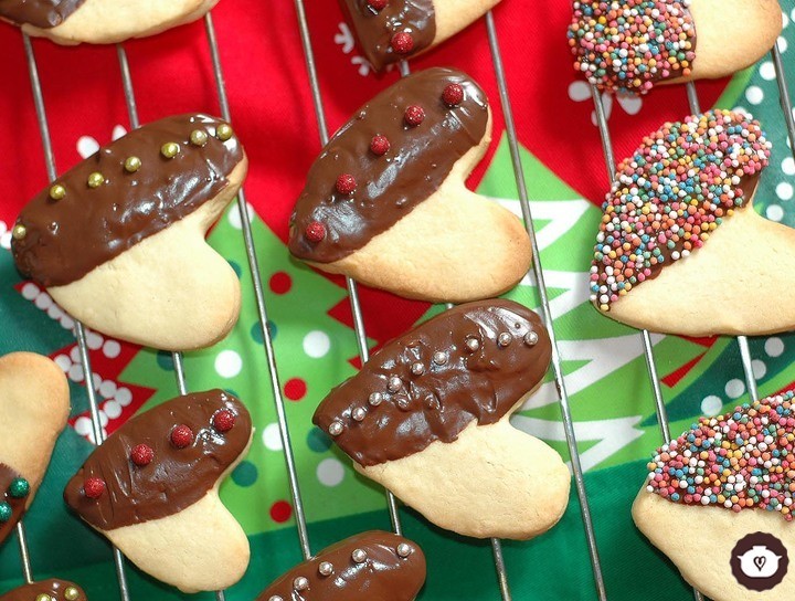 Galletas de corazones con chocolate