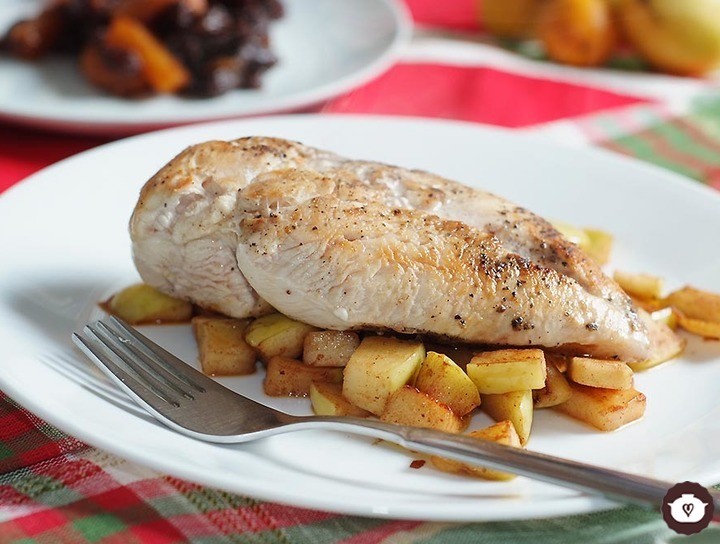 Pechuga de pollo con manzana verde