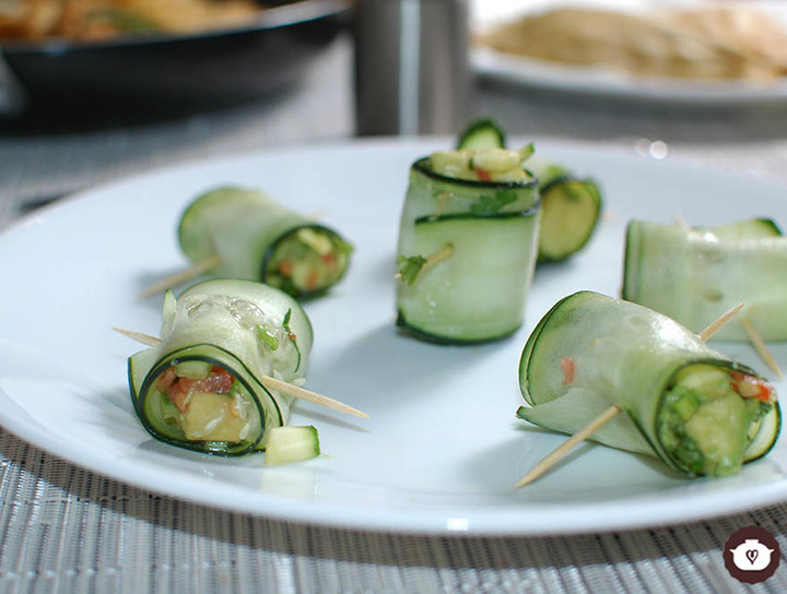 Rollos de pepino