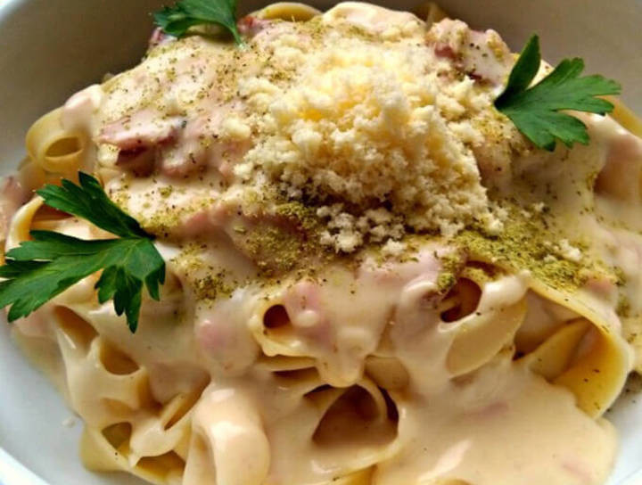 Receta de Fetuccini Carbonara