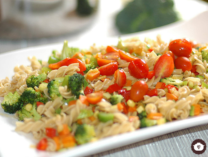 Pasta integral con verduras