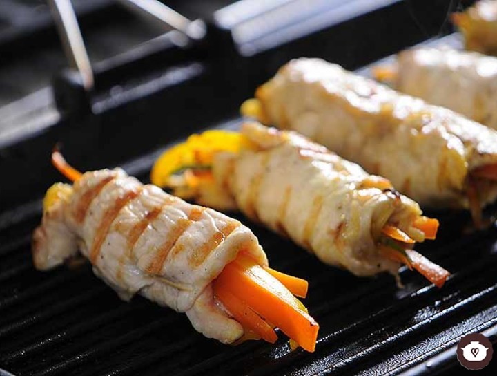 Rollitos de pollo con verduras