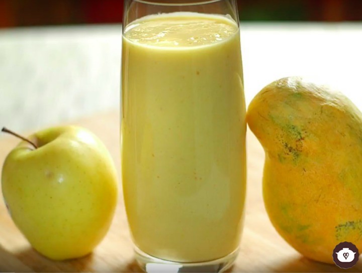 Licuado de mango con manzana
